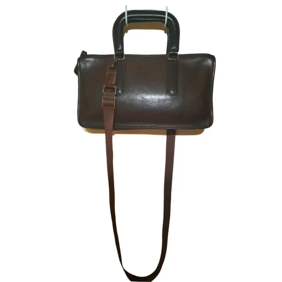 VINTAGE COACH NYC Bonnie Cashin Leather Satchel Slim Bag Mahogany Brown 60s 70s - Picture 5 of 16